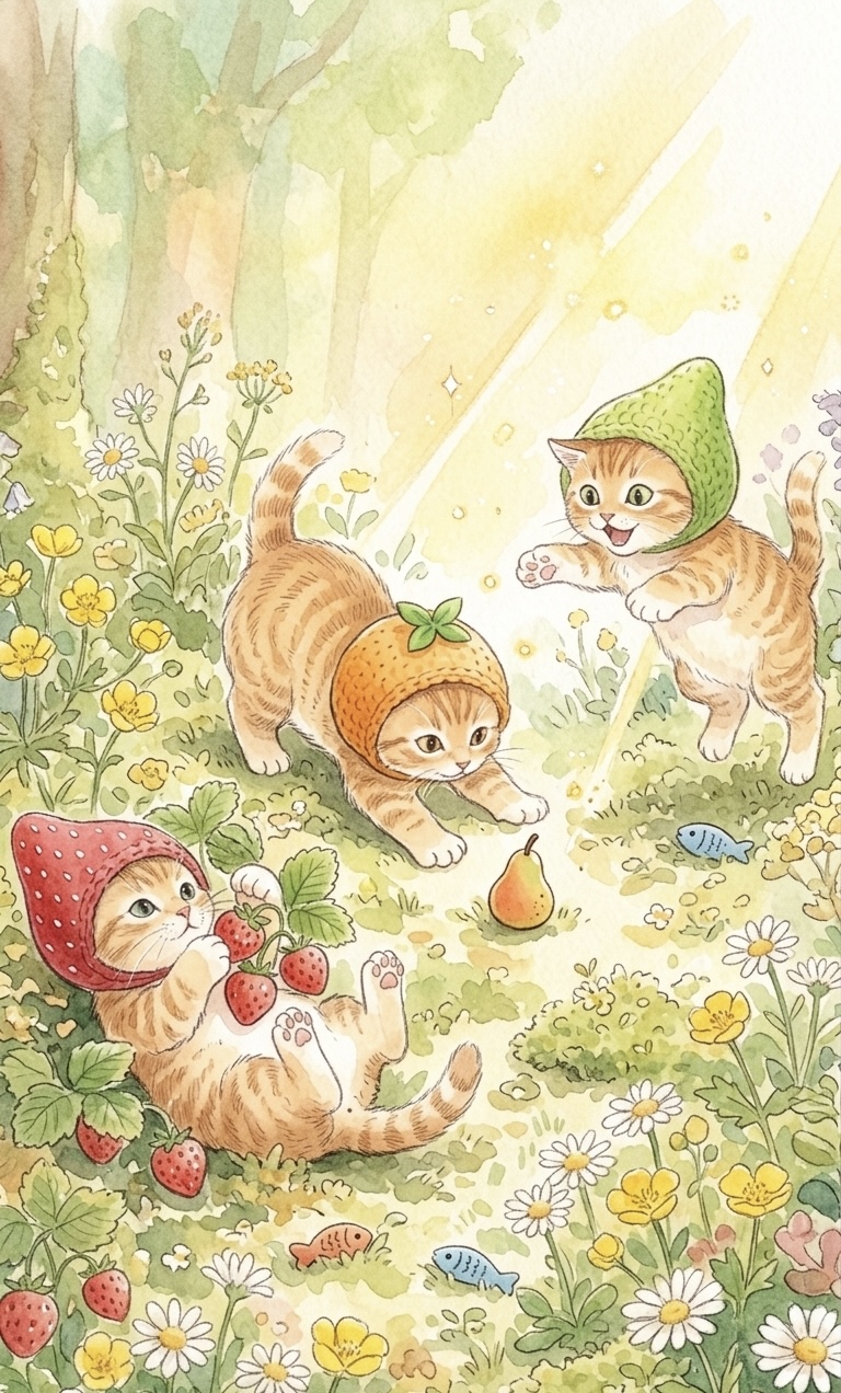 Три котёнка Ягодка, Грушик и Лучик