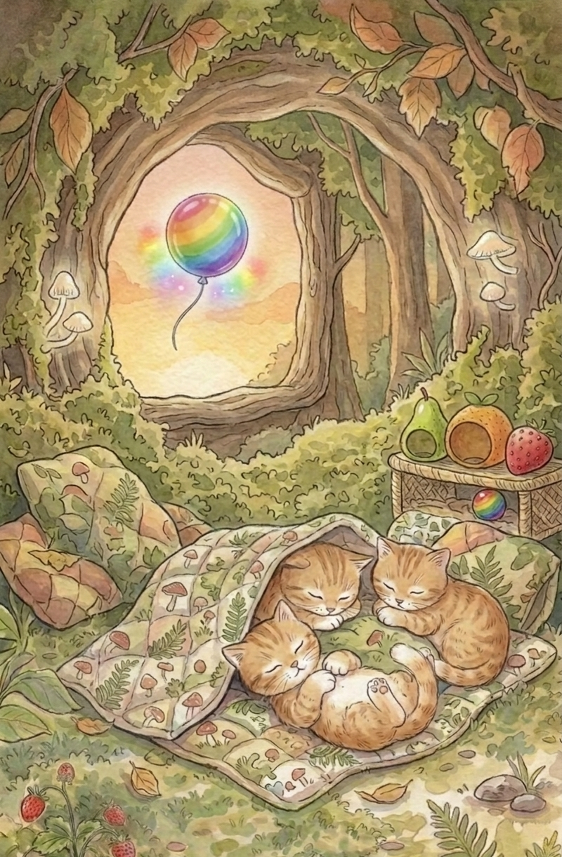 Радужный огонёк светится в ночном небе