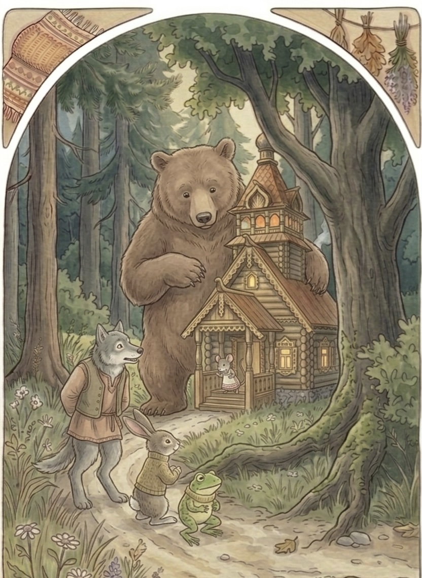 A bear comes to the small teremok
