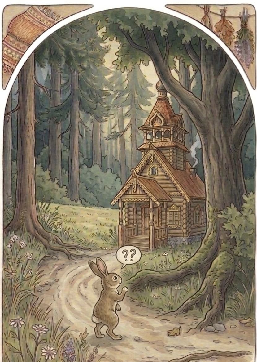 A hare comes to the little teremok