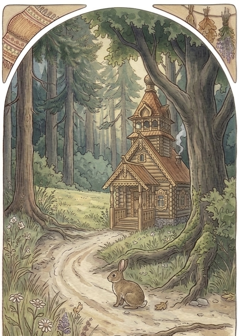 The hare waits by the teremok